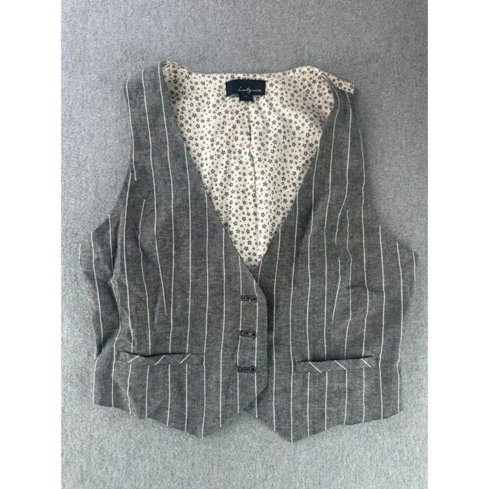 Vintage Y2K Twenty One Forever 21 Pinstripe Floral Back Vest Size Medium